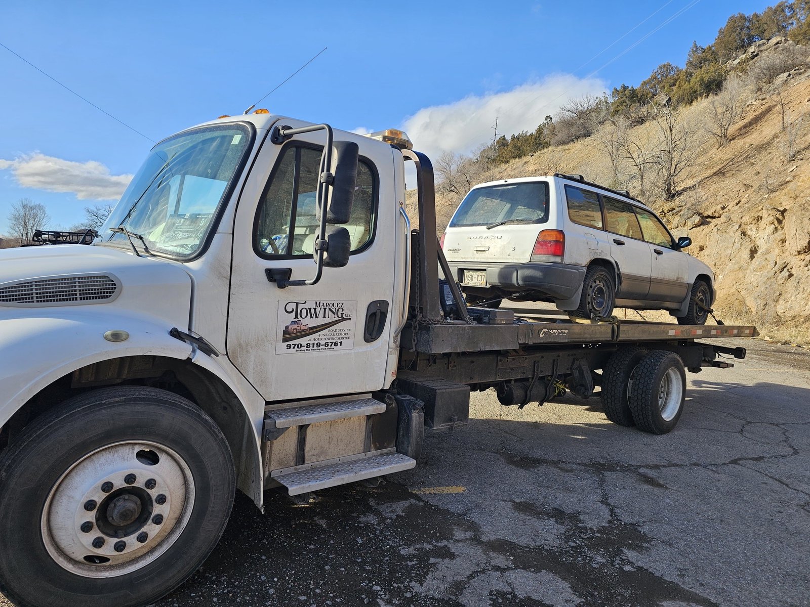 Towing service in Colorado mountains