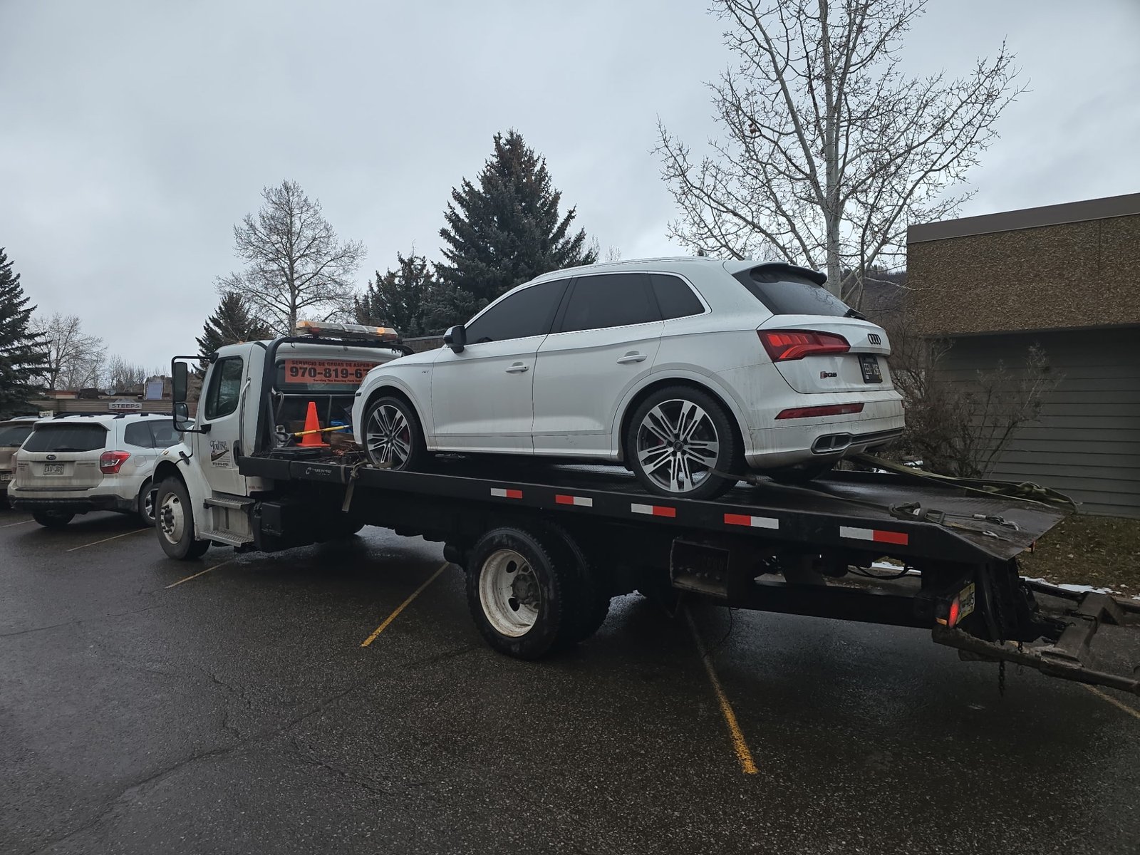 Audi towed in Colorado